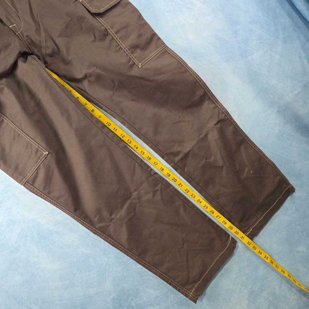 True Religion Mens Cargo Pants Bracken Brown Straight Leg Contras Stitch Size 34